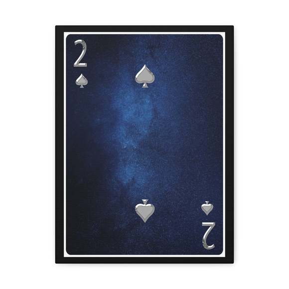 Two Of Spades Space Background Playing Card Canvas Wall Art for Home Decor Ready